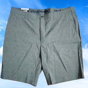 PGA TOUR Stretch Active Waistband Golf Short with Accessory Pocket, Grey
